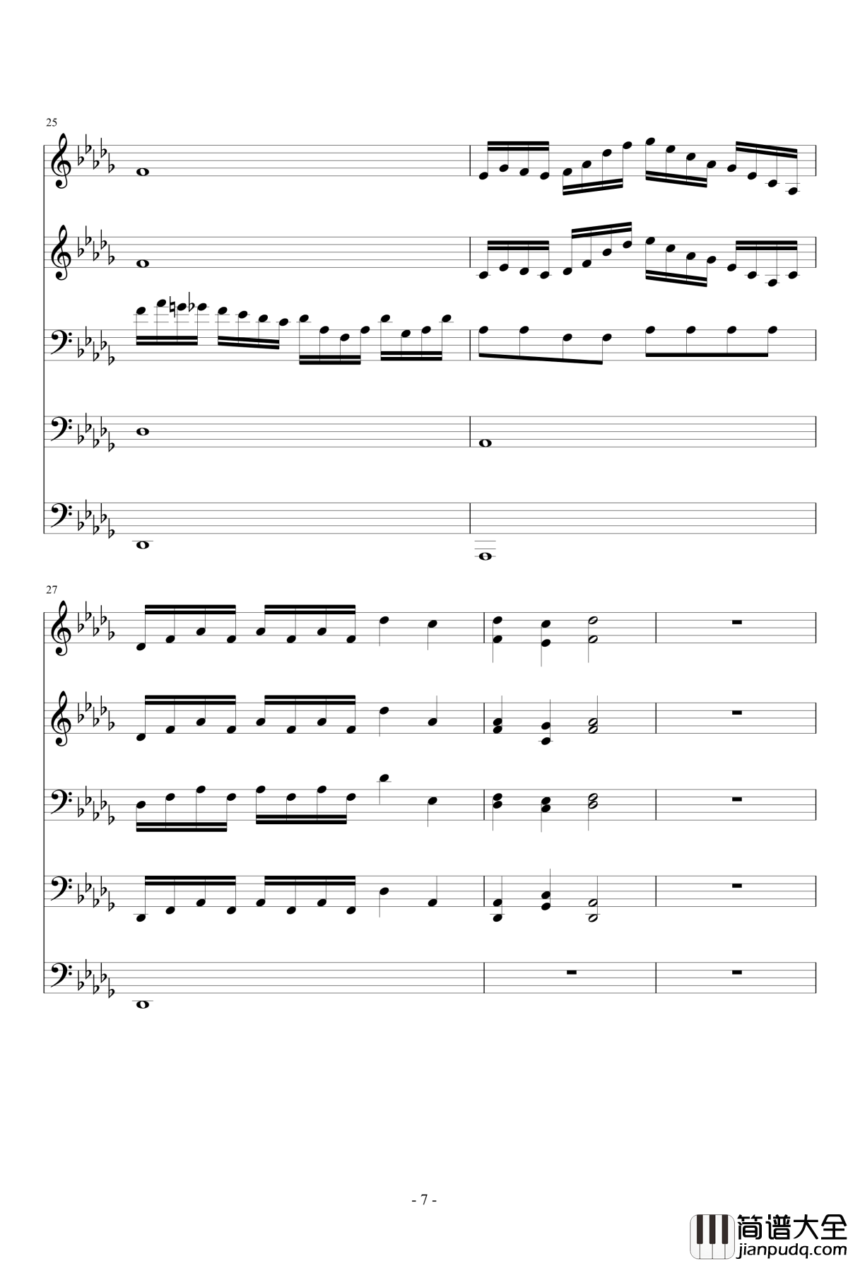 降D大调伪交响曲钢琴谱_琴欲