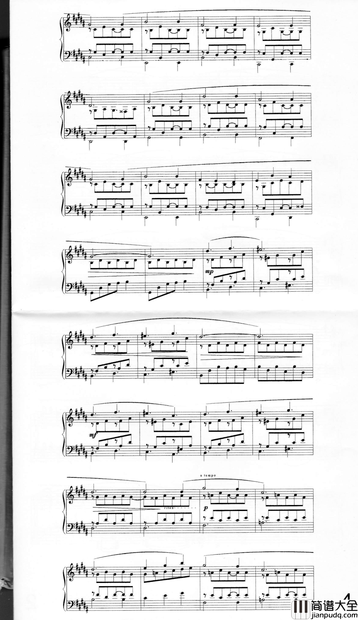 鸽子回旋舞钢琴谱_林海_流动的城市_专辑原版彩印