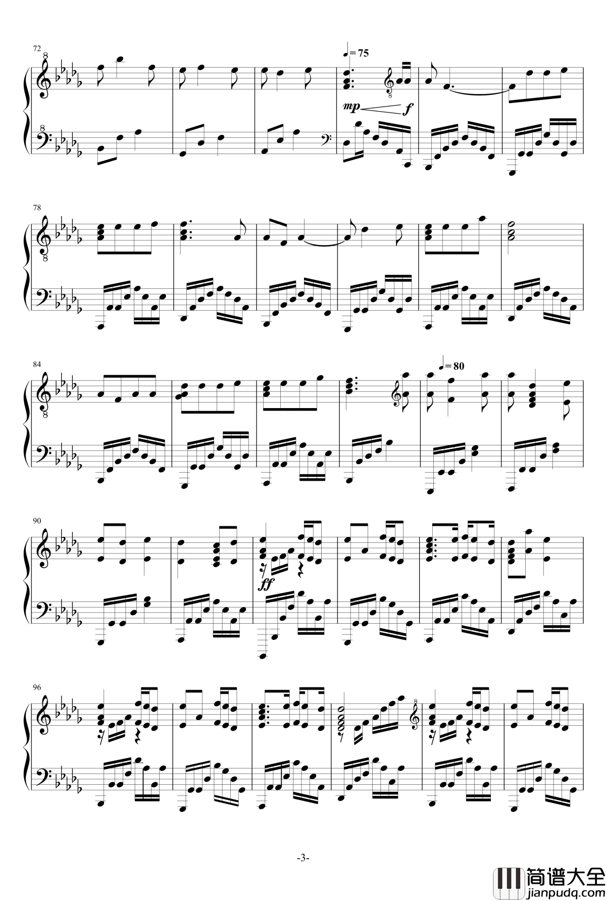 you钢琴谱_TheIshter_寒蝉鸣泣之时