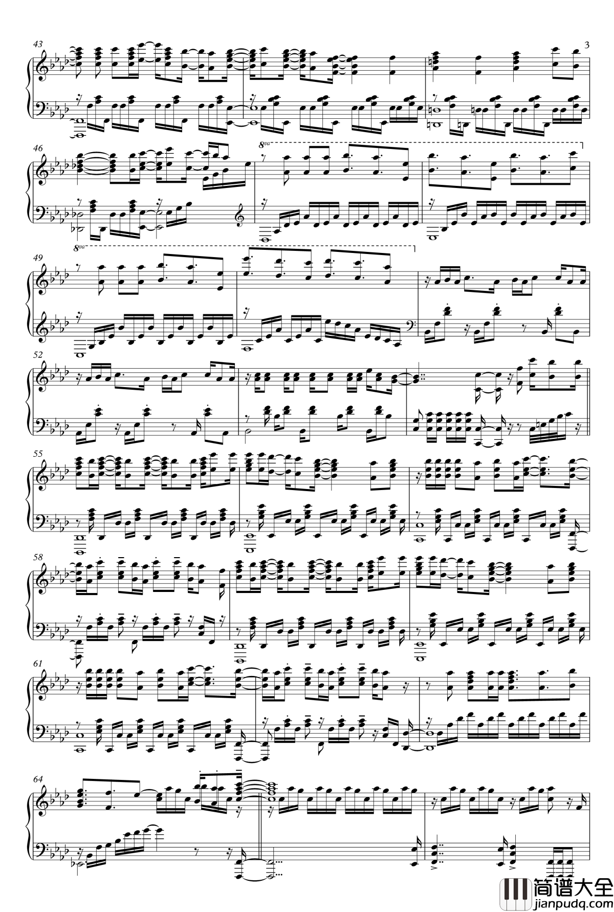 舰队Collection_OP钢琴谱_Miiro_海色_Animenz