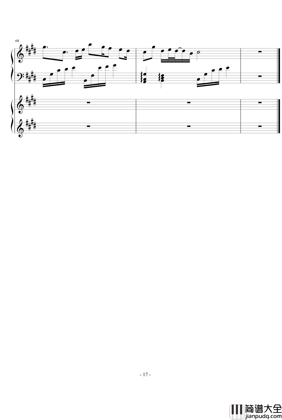 时夏钢琴谱_Ydolem