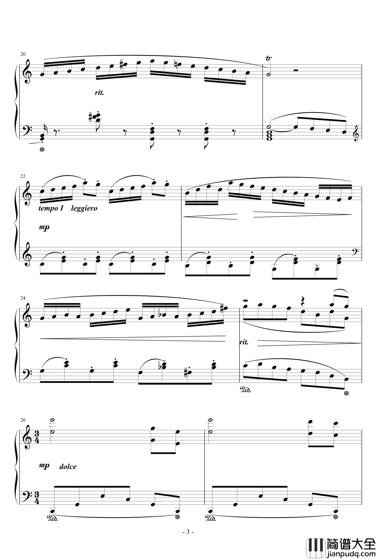 随想曲钢琴谱_天籁传声