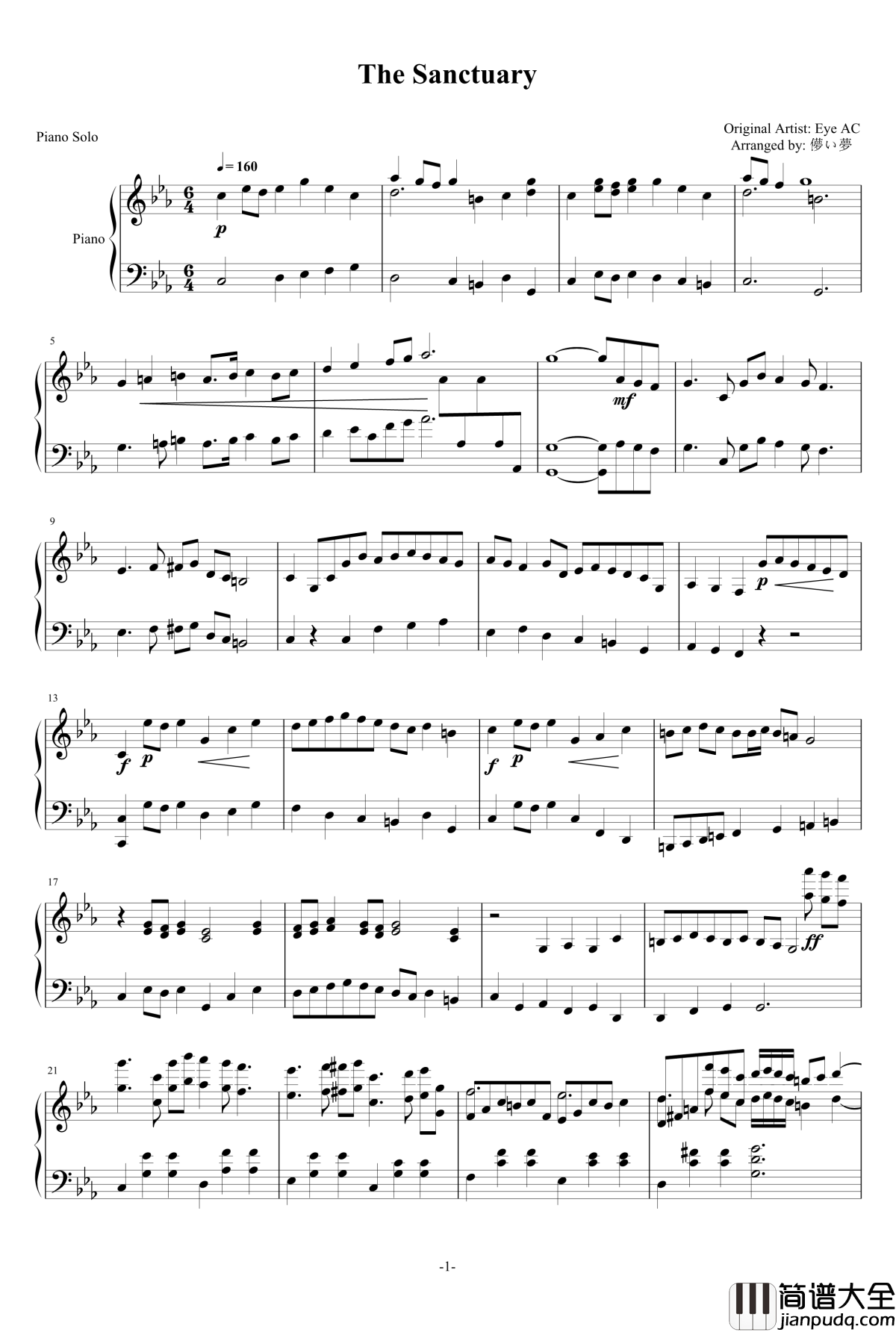The_Sanctuary钢琴谱__Eye_AC_Cytus
