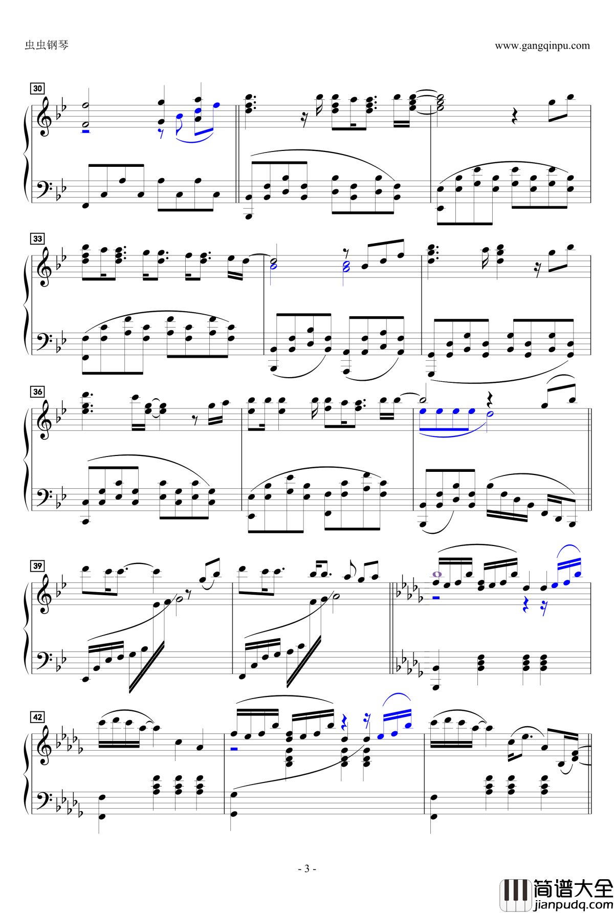 蒼空のモノローグ钢琴谱_动漫