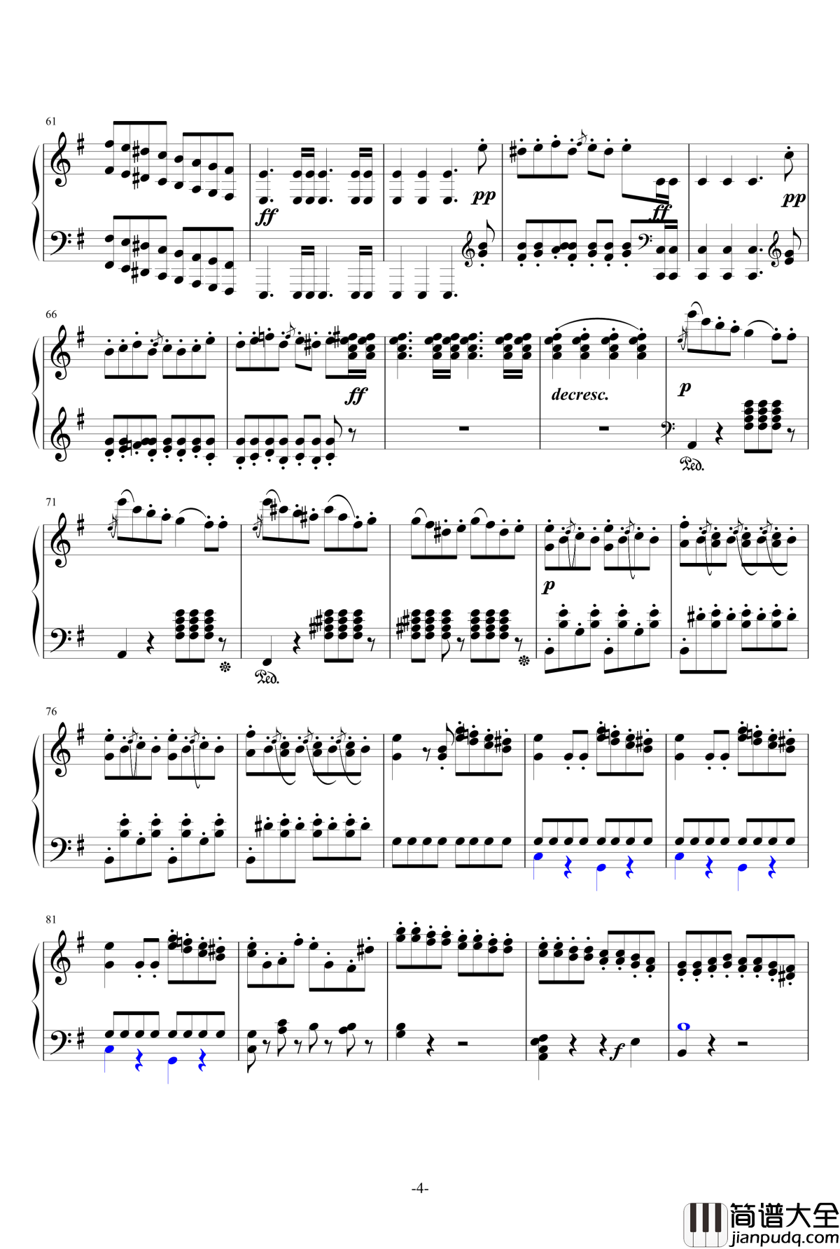 谐虐曲钢琴谱_门德尔松