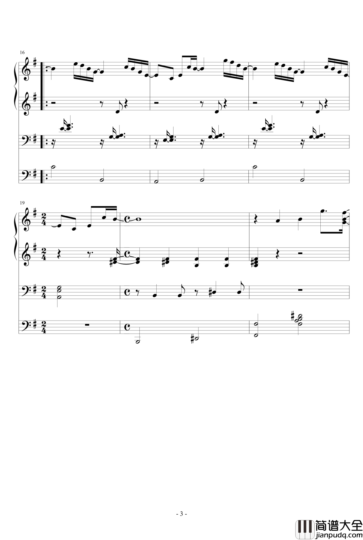 哀歌钢琴谱_平井坚