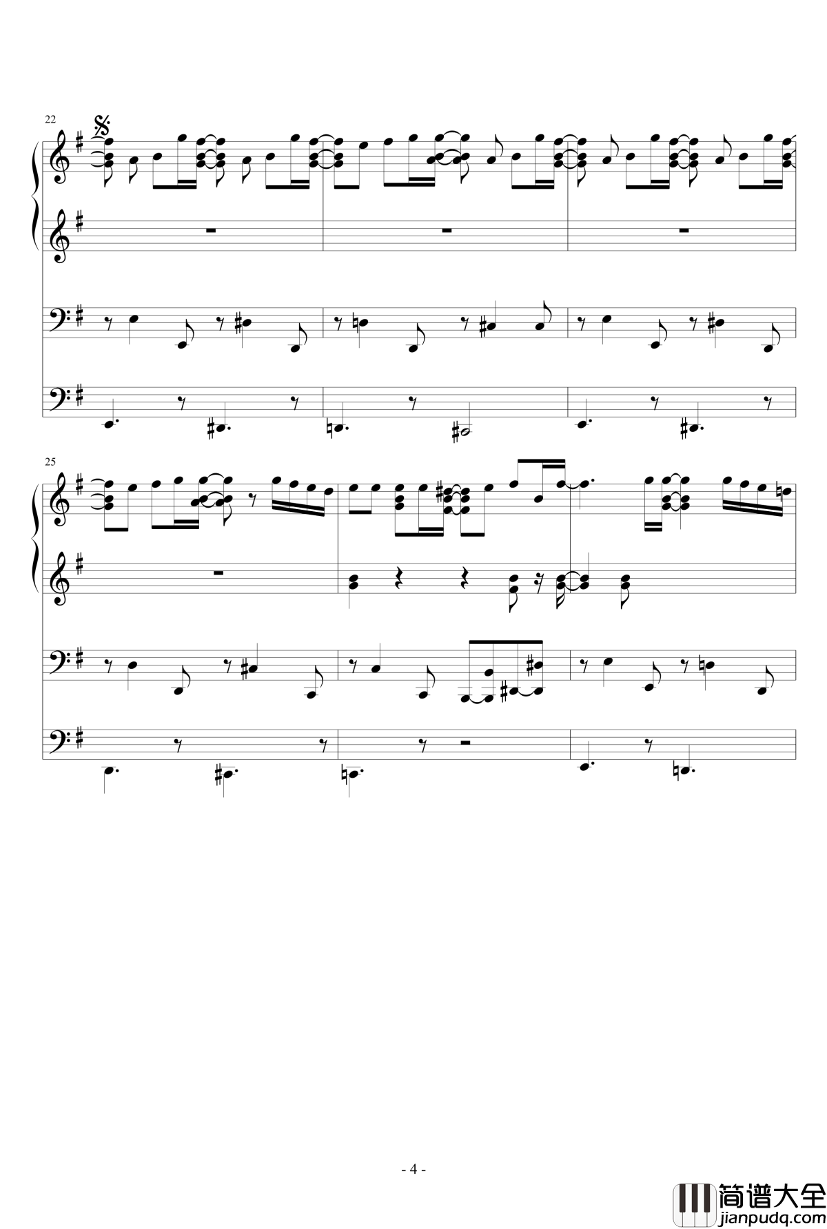 哀歌钢琴谱_平井坚