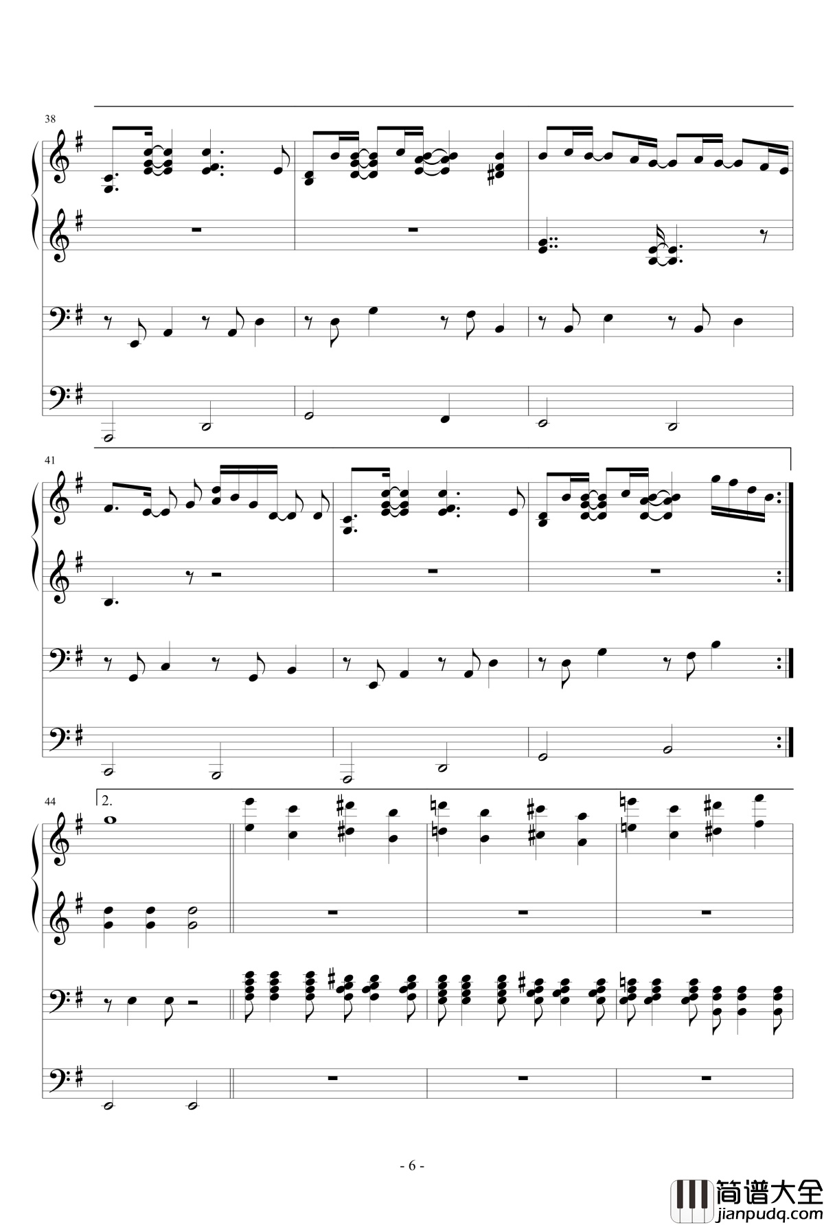 哀歌钢琴谱_平井坚