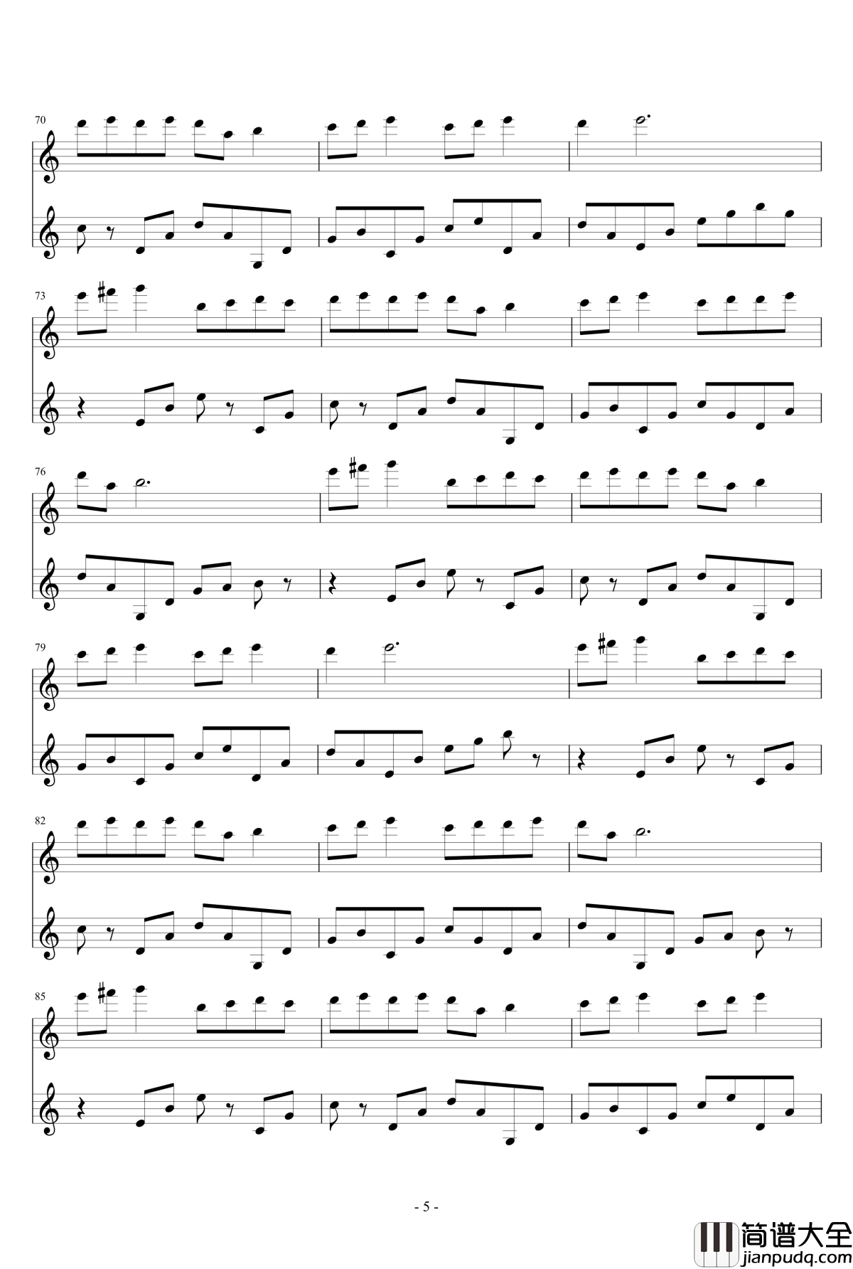 谁最后的泪钢琴谱_张依然