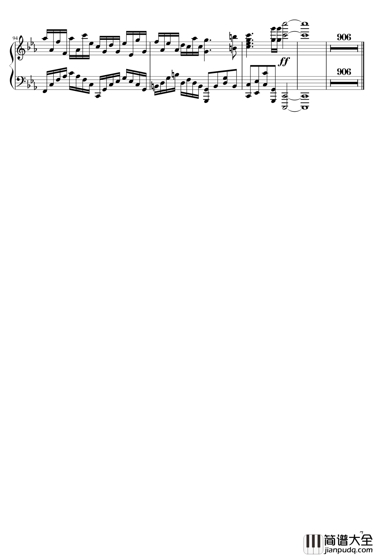 以女神之名钢琴谱_ZMH1234