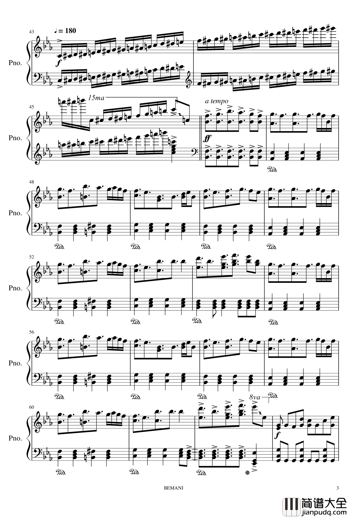 JOMANDA_钢琴谱_jubeat_copious_APPEND_DJ_YOSHITAKA