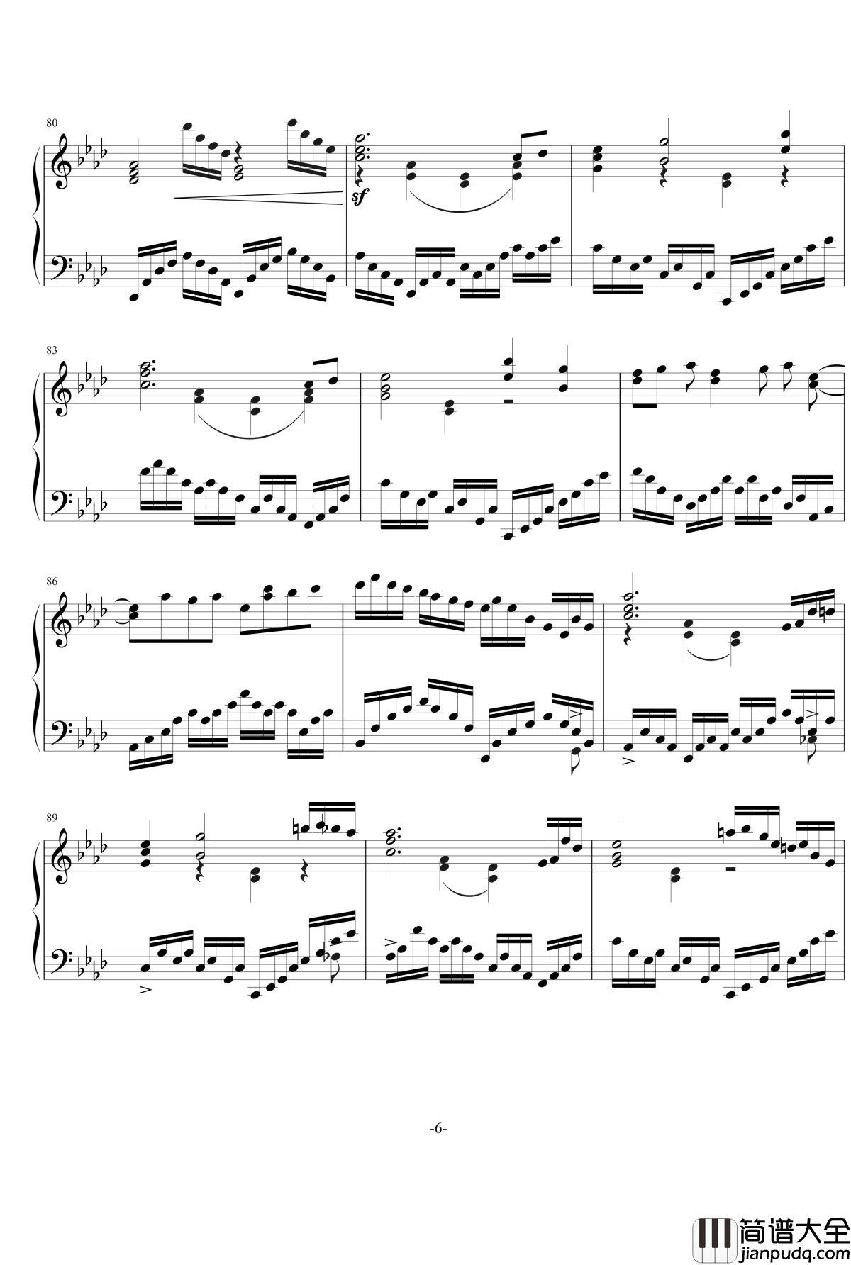 超越曾经钢琴谱_回首_北平乐师