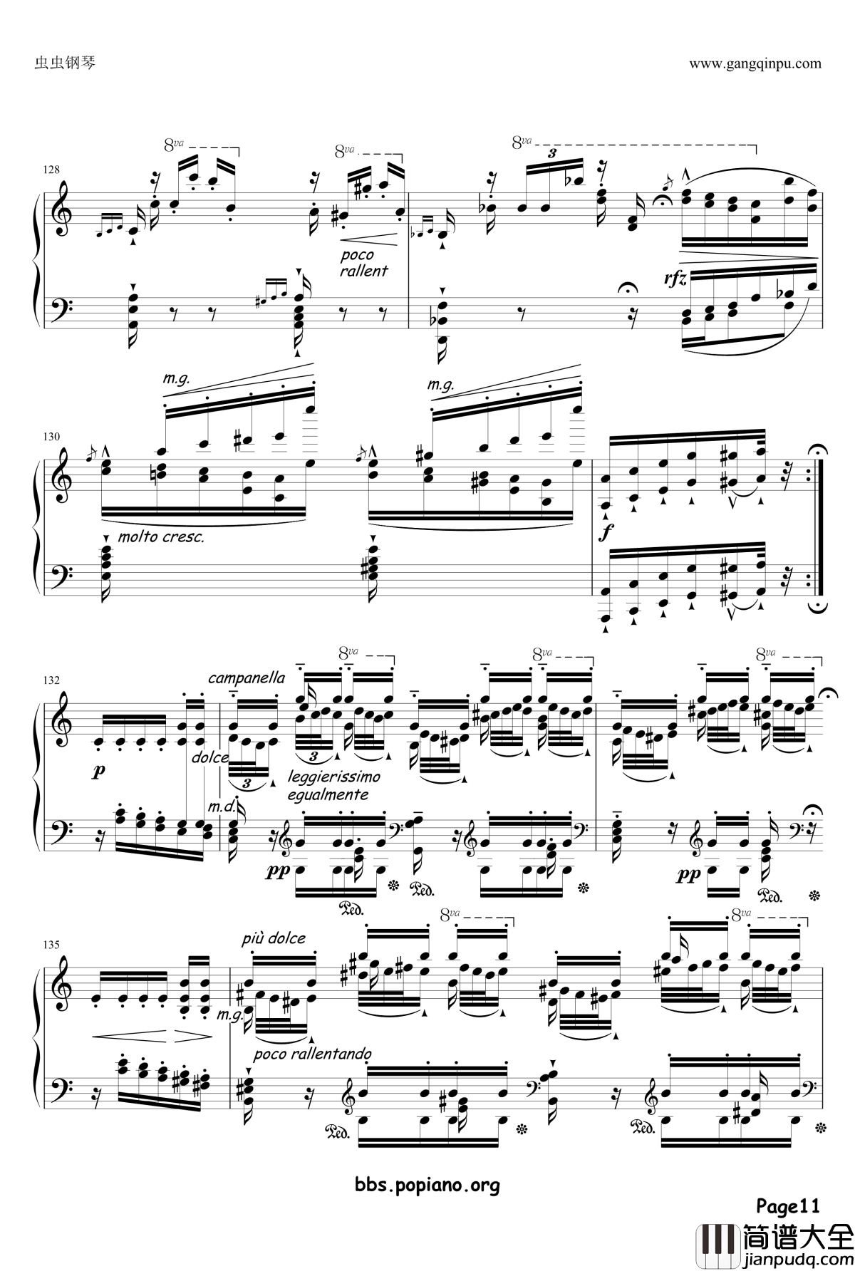 钟声大幻想曲钢琴谱_李斯特