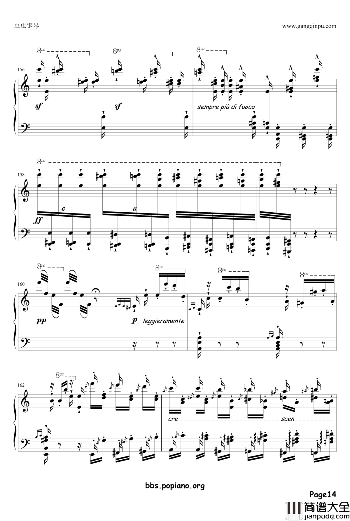 钟声大幻想曲钢琴谱_李斯特