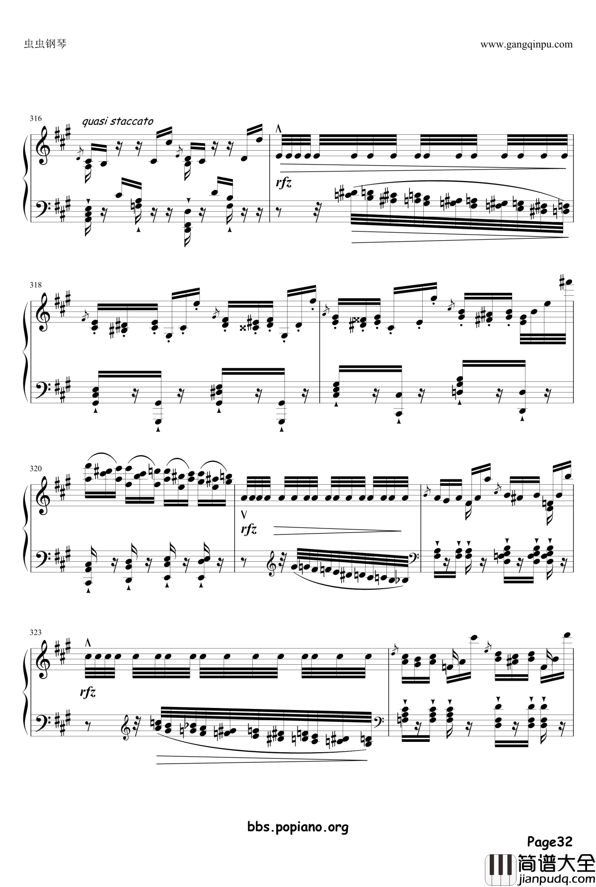 钟声大幻想曲钢琴谱_李斯特