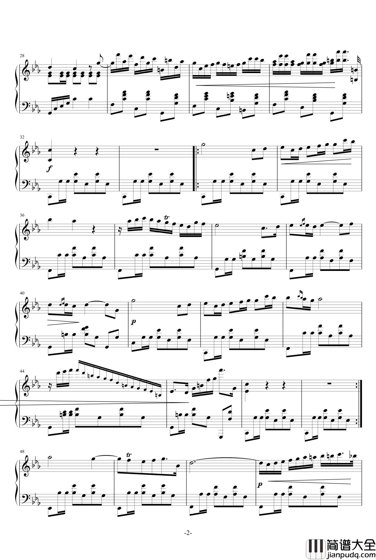 c小调波兰舞曲钢琴谱_乐之琴