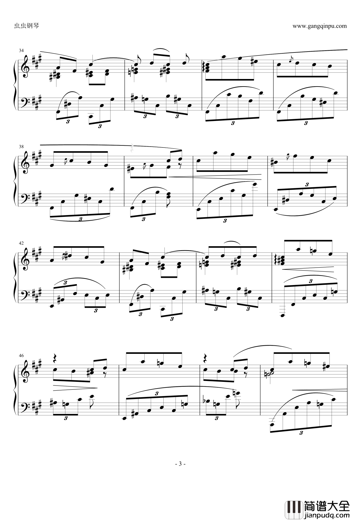 间奏曲钢琴谱_Op.76__No.6_勃拉姆斯_Brahms