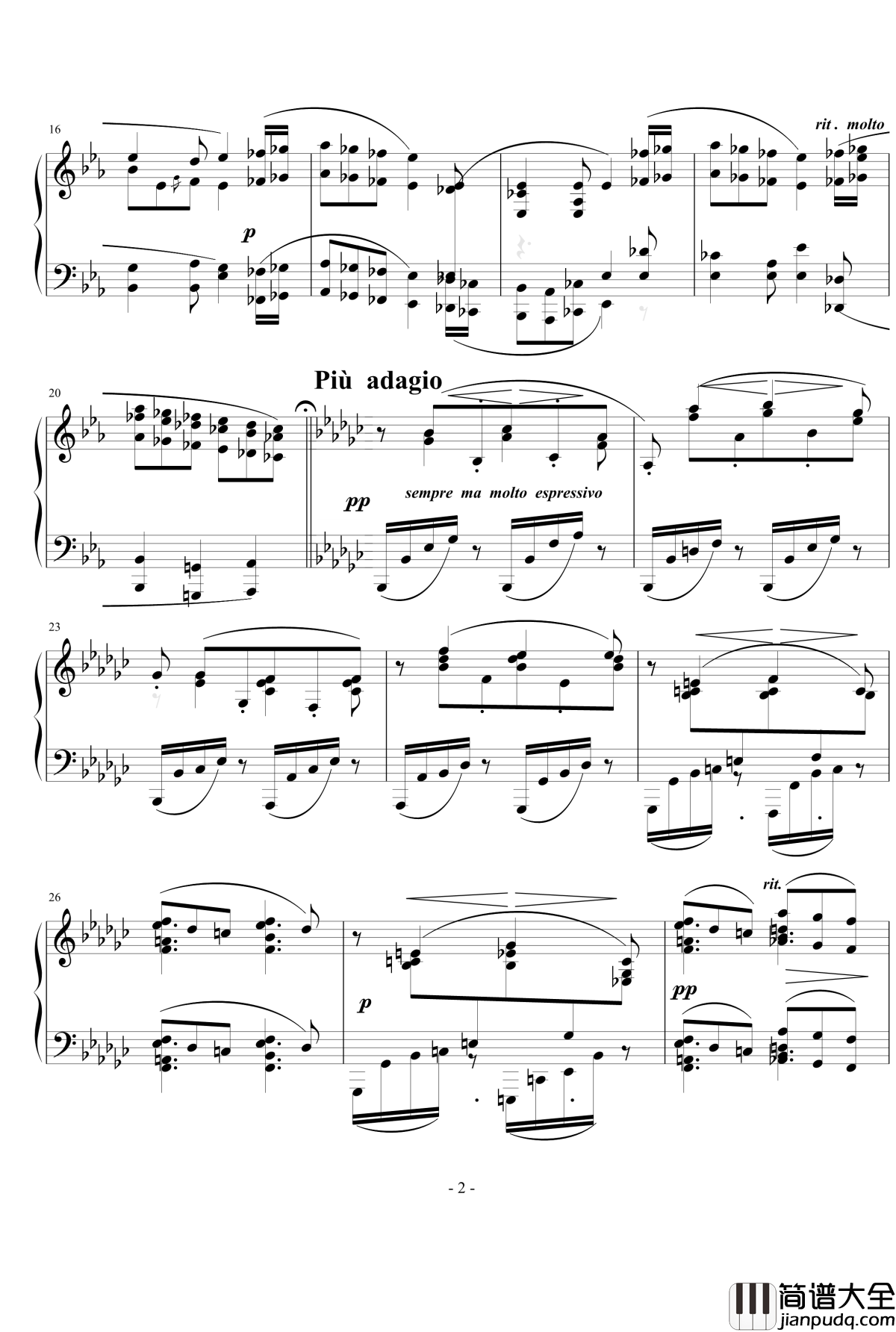 间奏曲Op钢琴谱.117__No.1_勃拉姆斯_Brahms