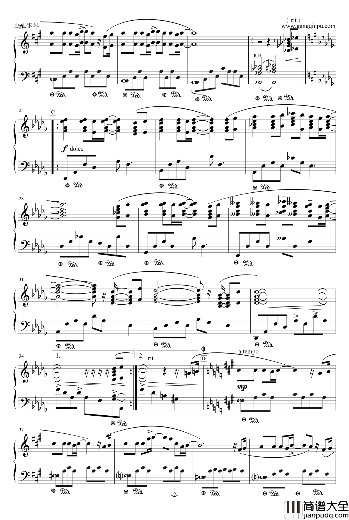 爱之殇钢琴谱_Veil