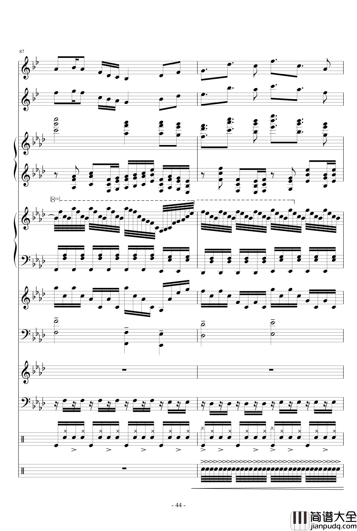 焚尽一切的乐章钢琴谱_lujianxiang555