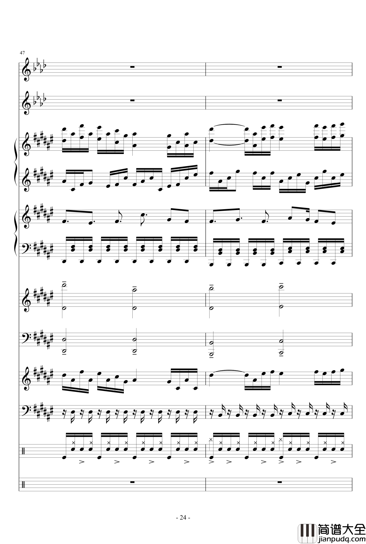 焚尽一切的乐章钢琴谱_lujianxiang555