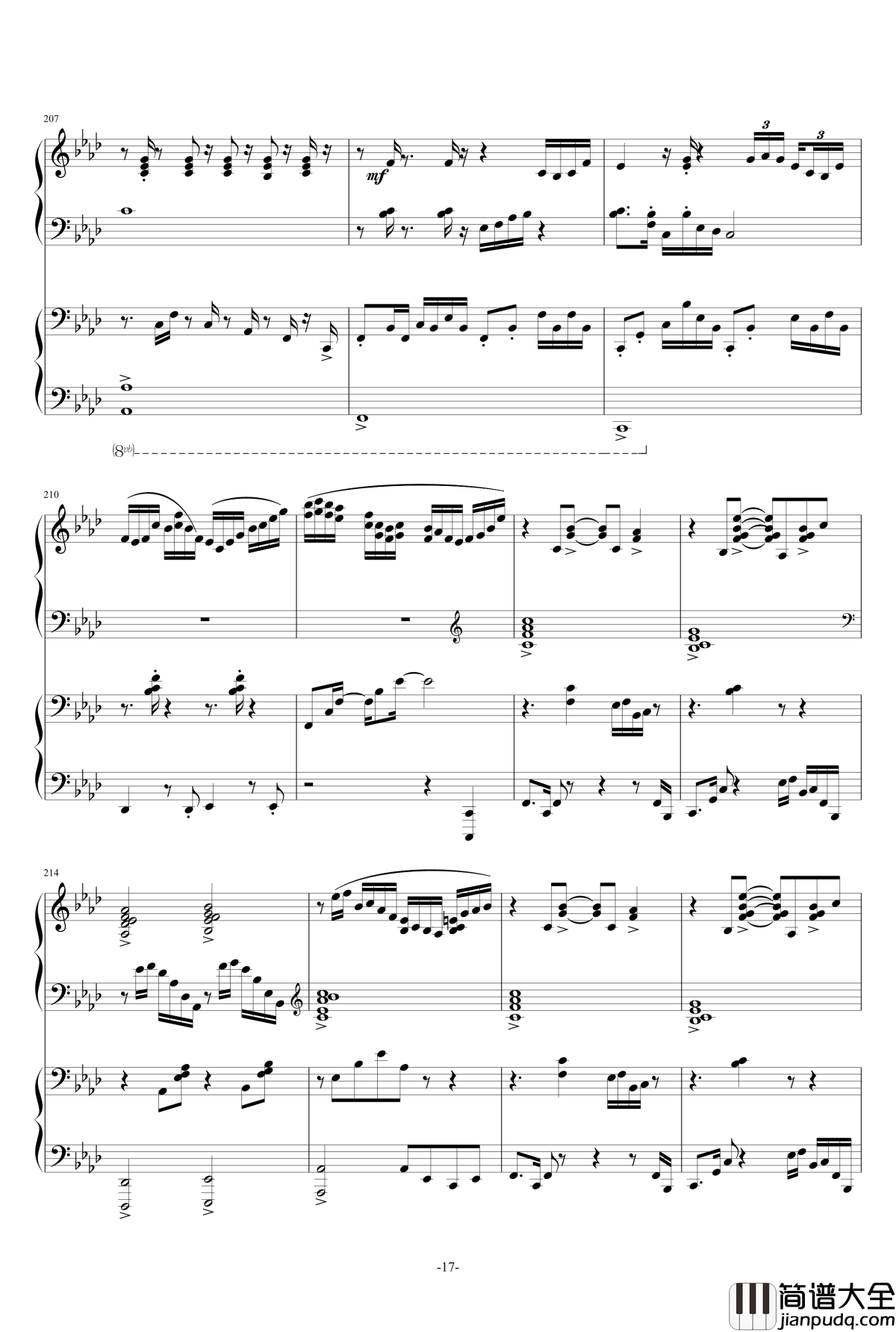 盛开在冬天的花钢琴谱_冬に咲いている花_雪城奥菲斯