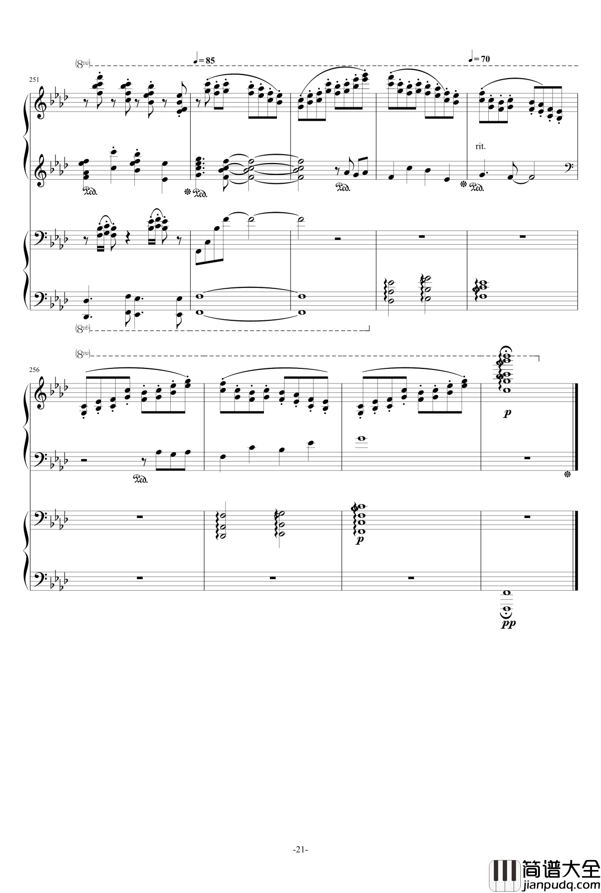 盛开在冬天的花钢琴谱_冬に咲いている花_雪城奥菲斯