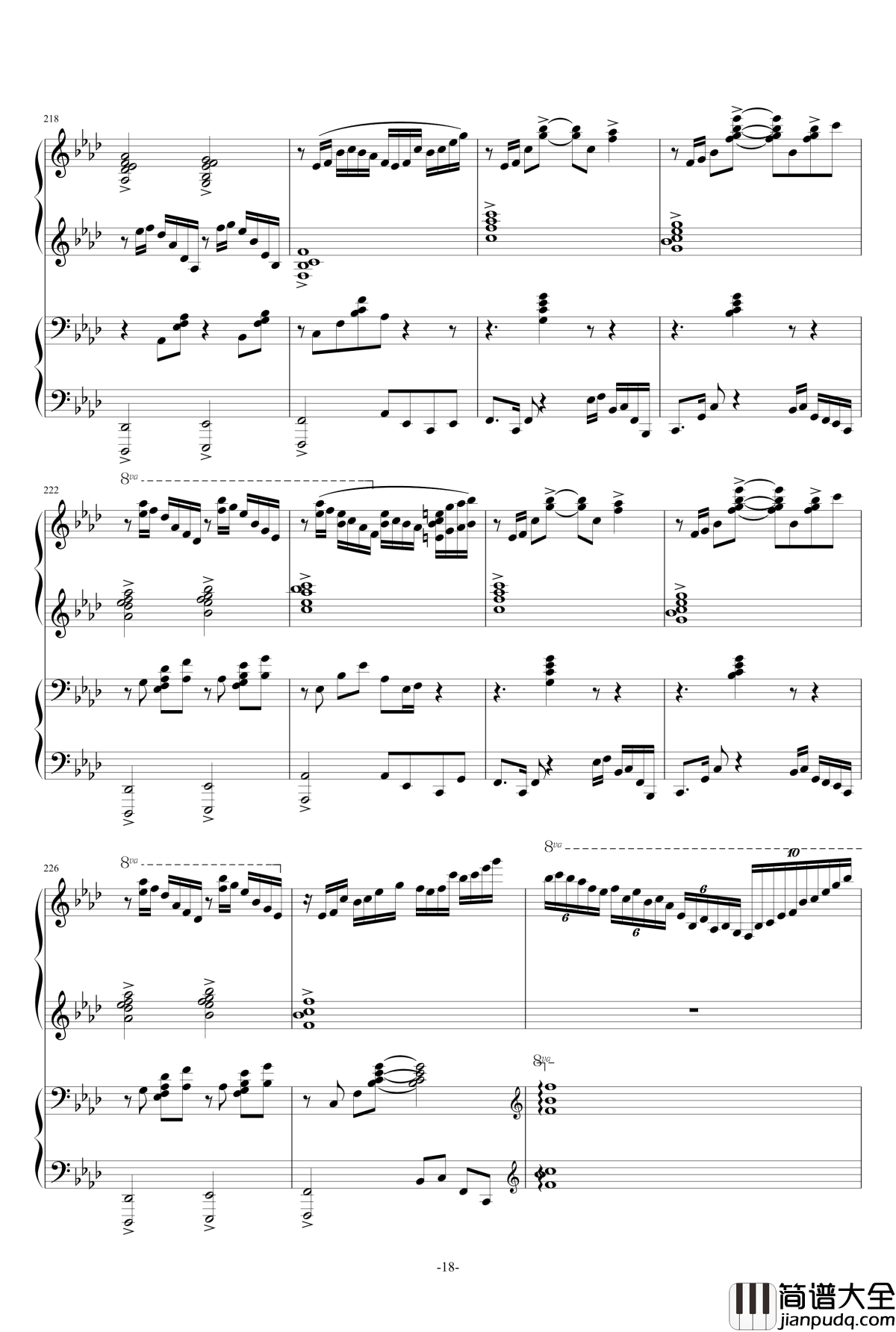 盛开在冬天的花钢琴谱_冬に咲いている花_雪城奥菲斯