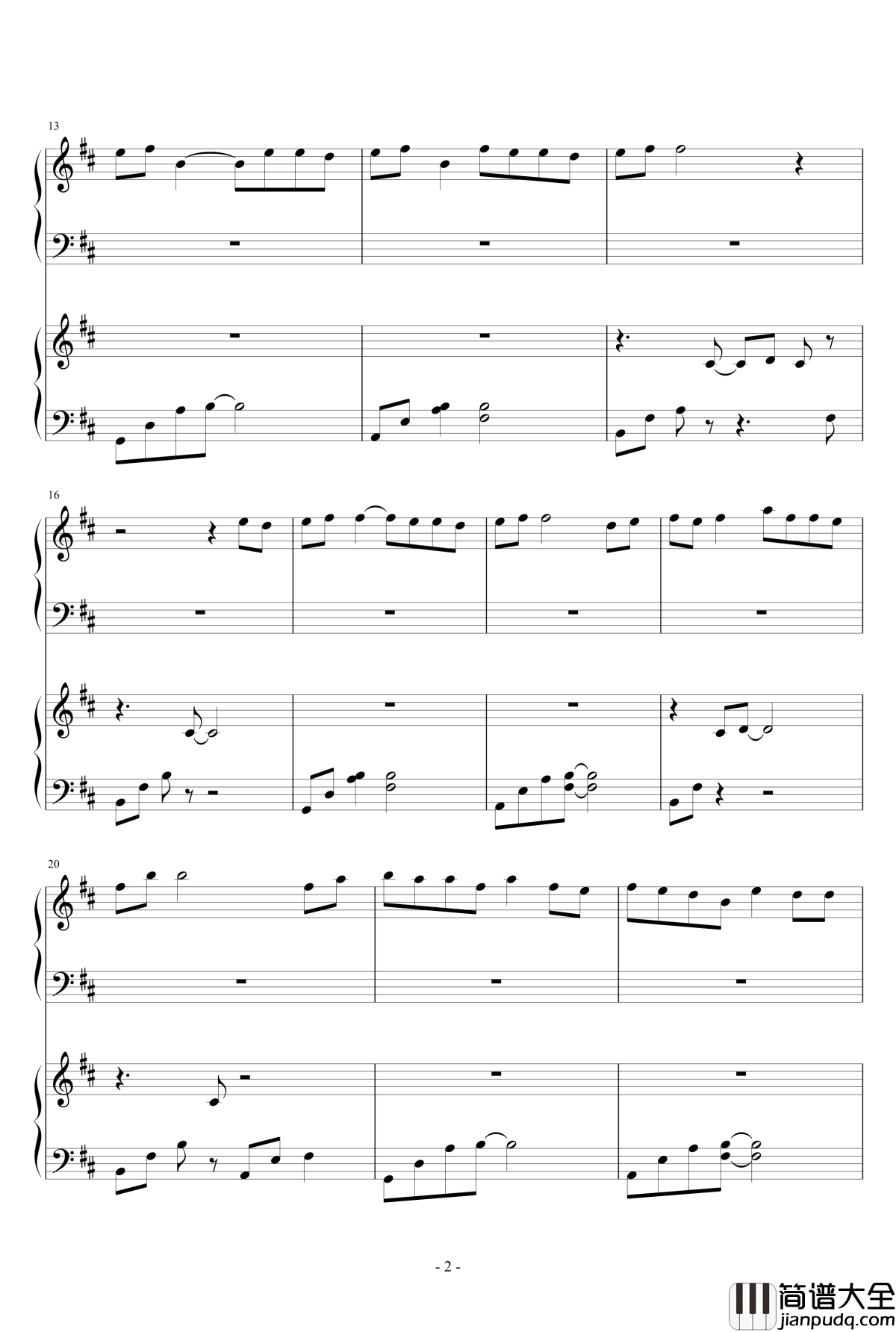 天涯過客钢琴谱_周杰伦