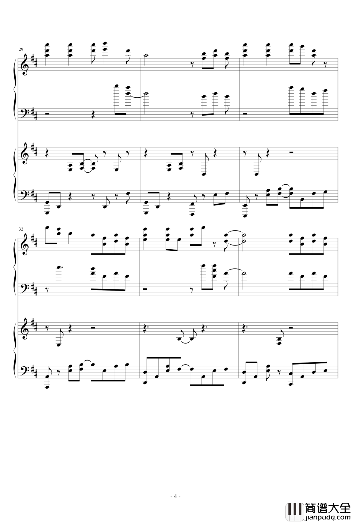 天涯過客钢琴谱_周杰伦