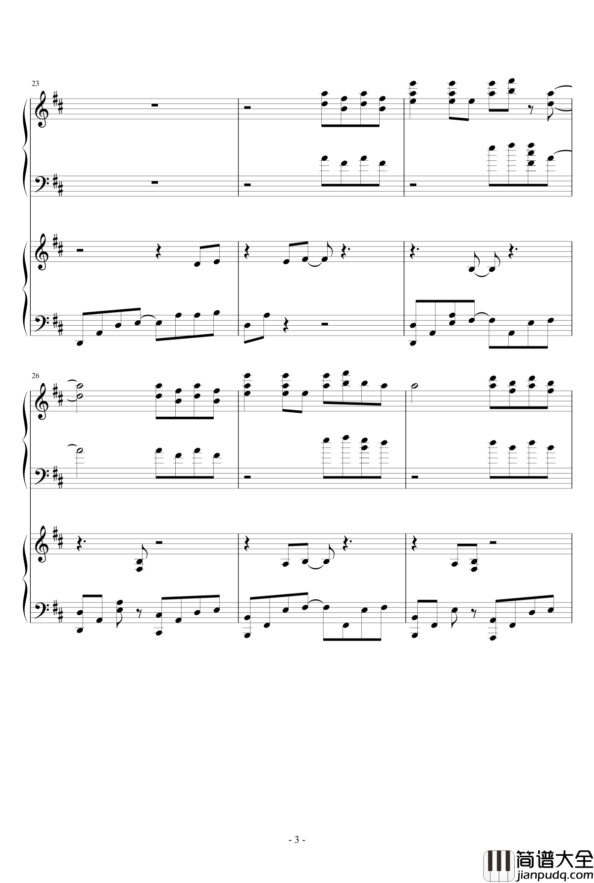 天涯過客钢琴谱_周杰伦