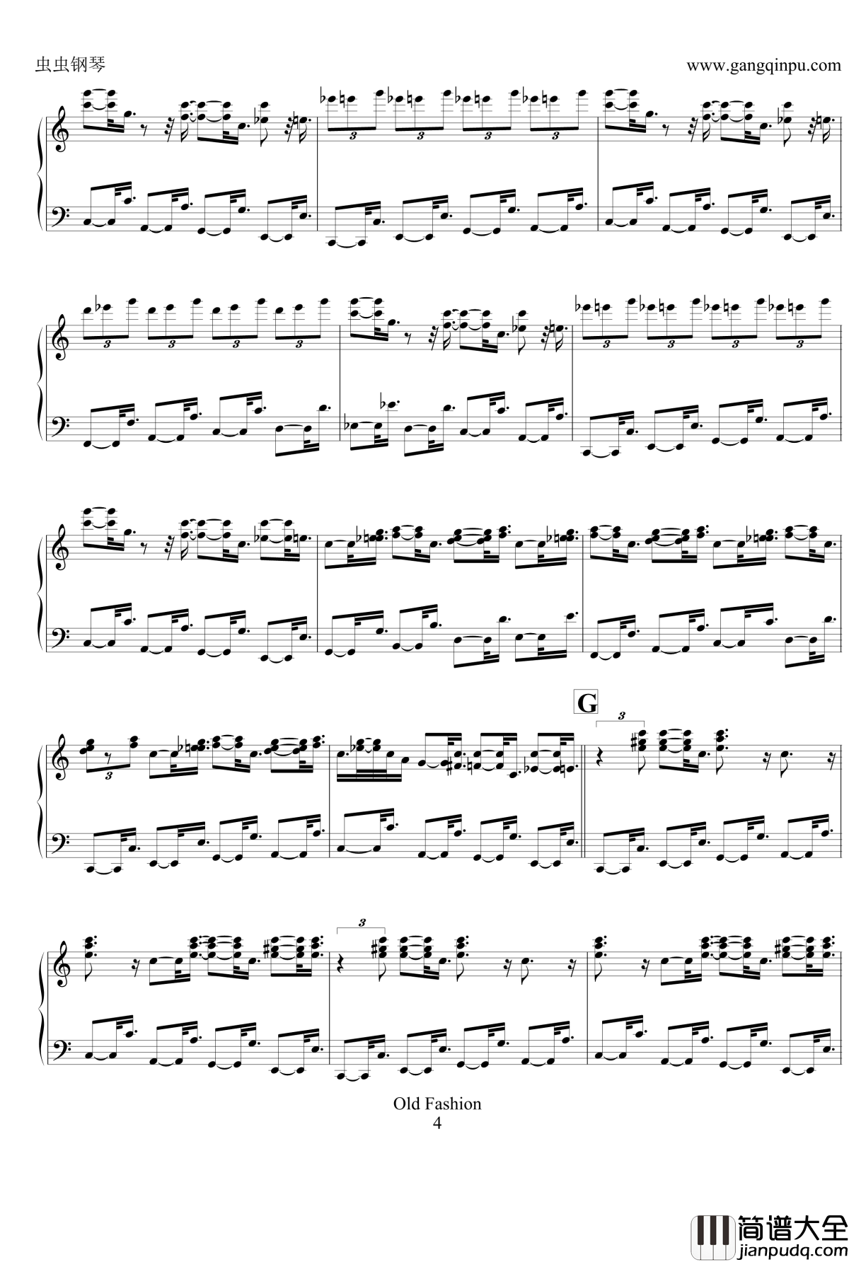 OLD_FASHION钢琴谱_克莱德曼