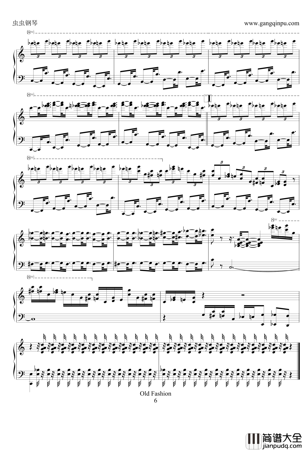 OLD_FASHION钢琴谱_克莱德曼