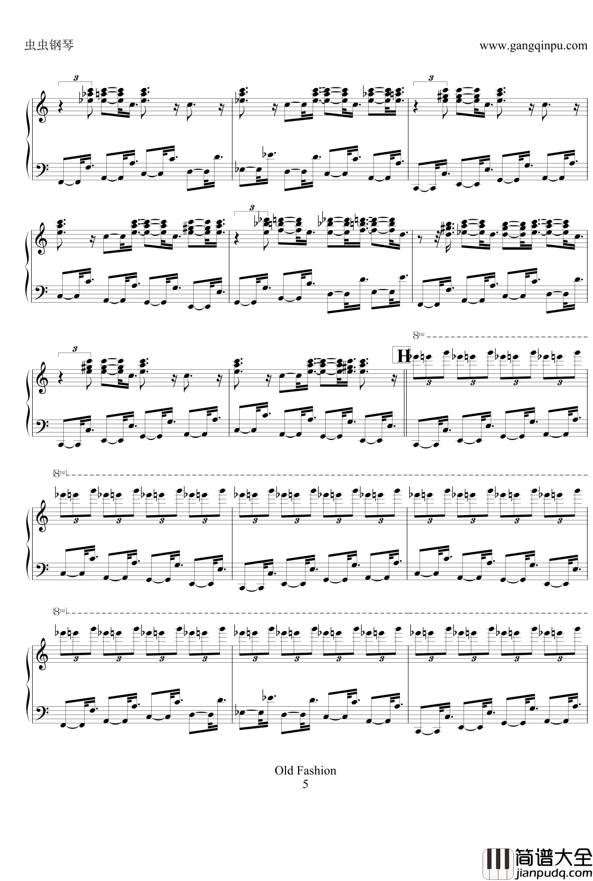OLD_FASHION钢琴谱_克莱德曼