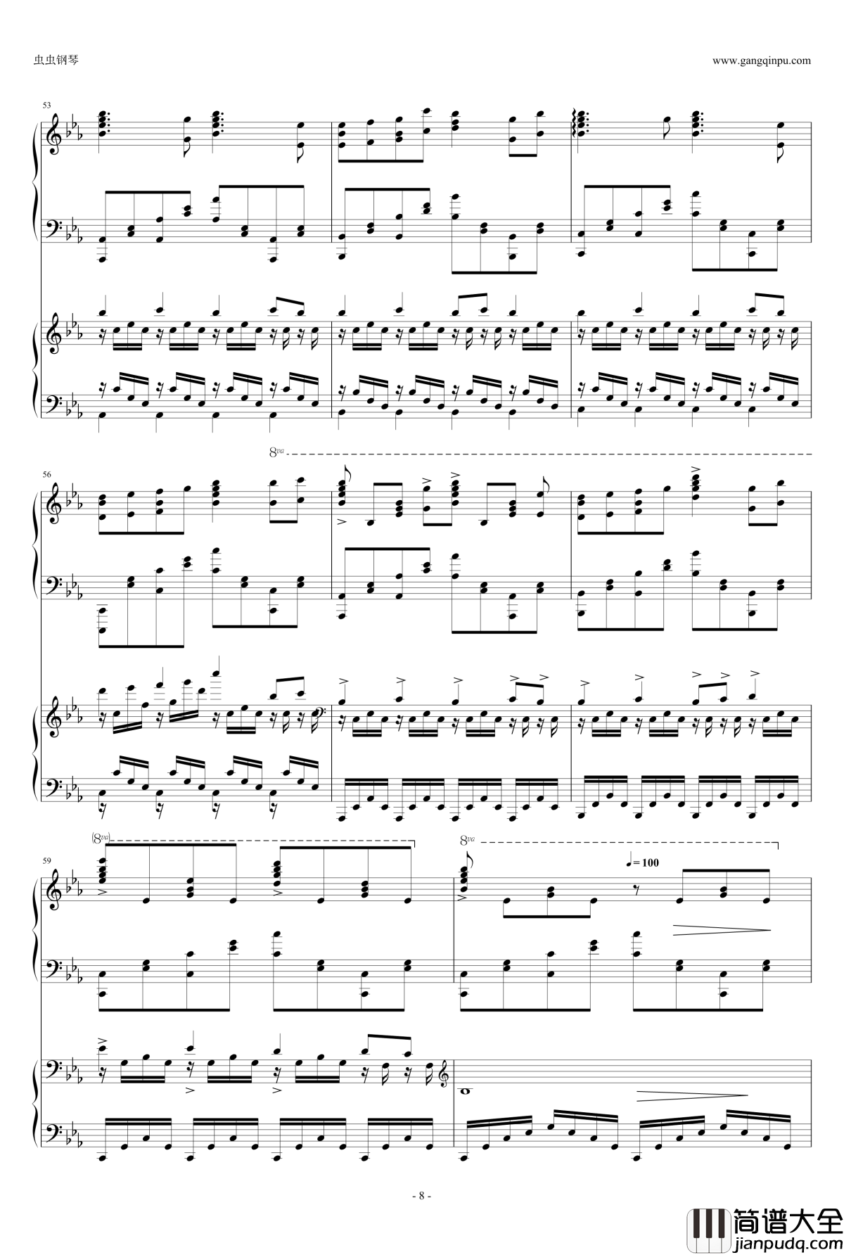 罪恶王冠BIOS钢琴谱_双钢琴_泽野弘之