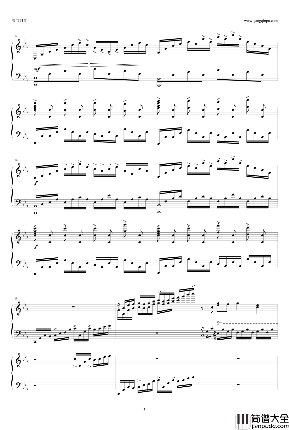 罪恶王冠BIOS钢琴谱_双钢琴_泽野弘之