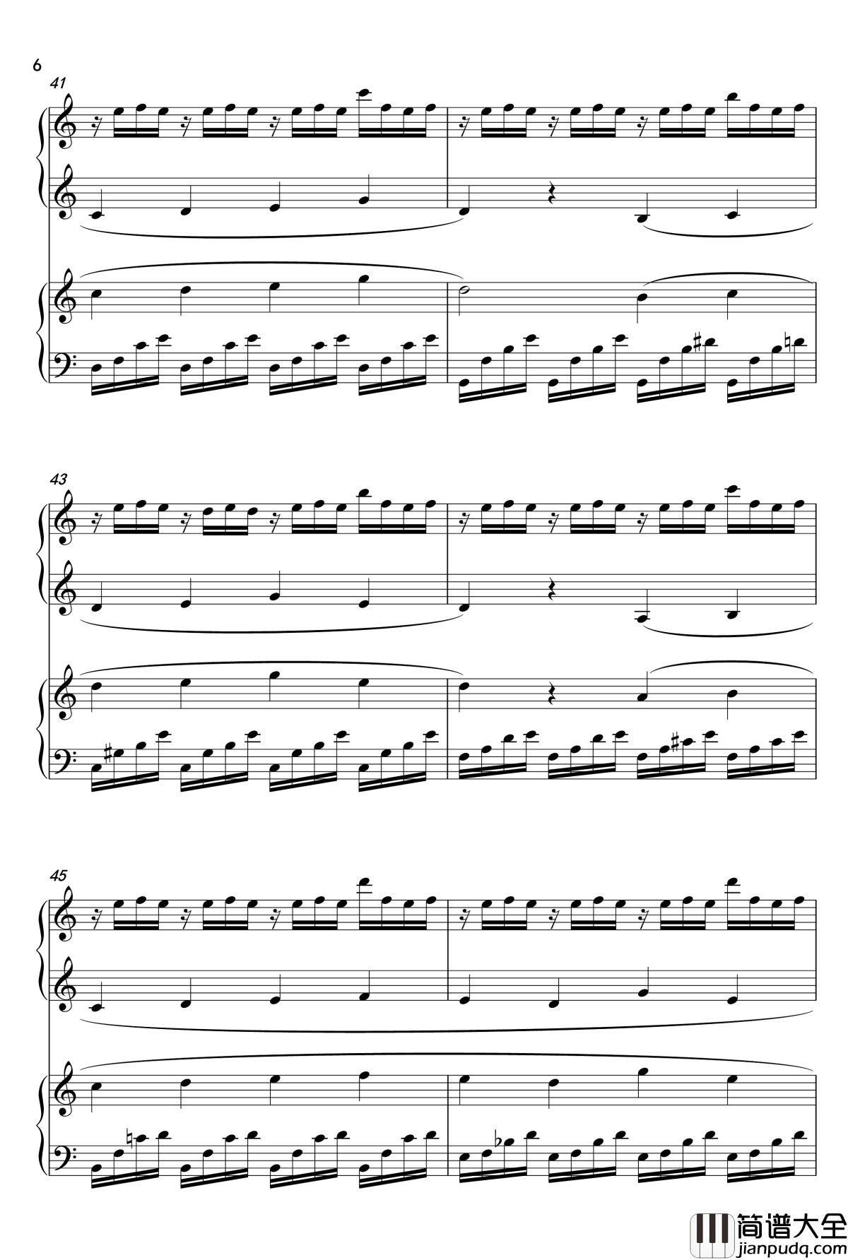 夏目友人帐OST钢琴谱_雨夜の月のように__双钢琴_吉森信