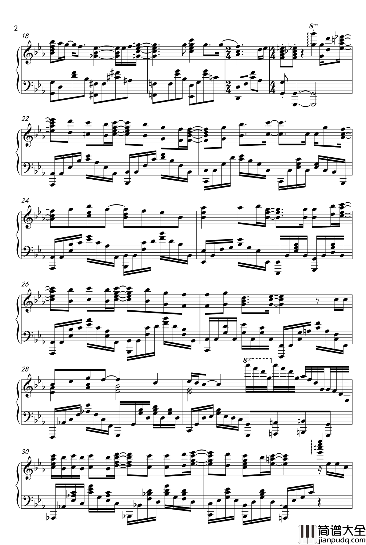 斩赤红之瞳ED钢琴谱_钢琴改编_沢井美空