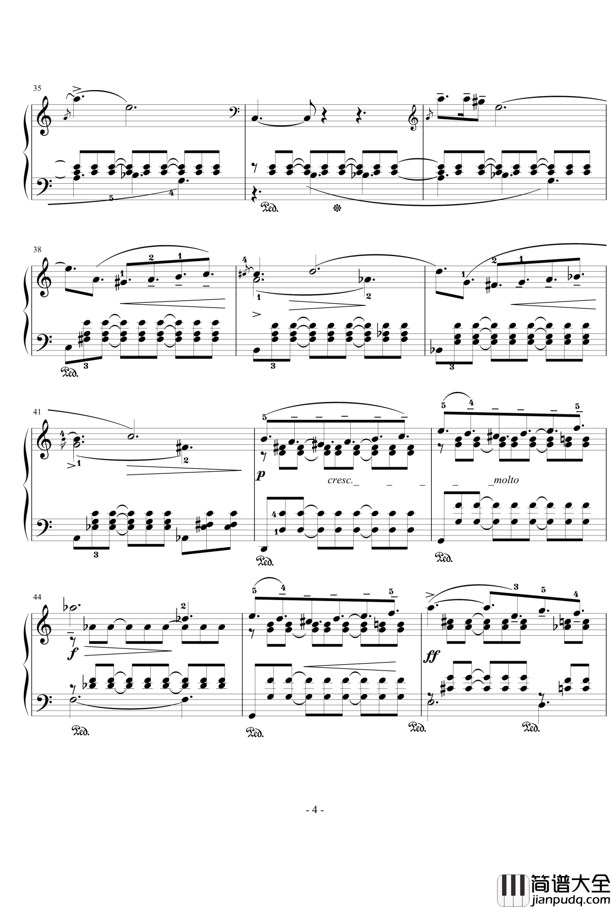 夜曲钢琴谱_格里格