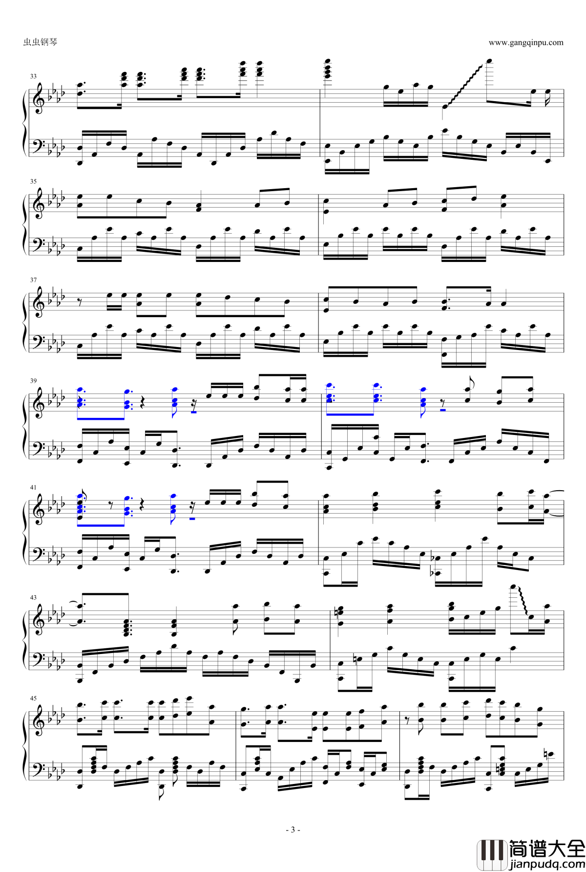 境界的彼方OP钢琴谱_ENE_境界的彼方