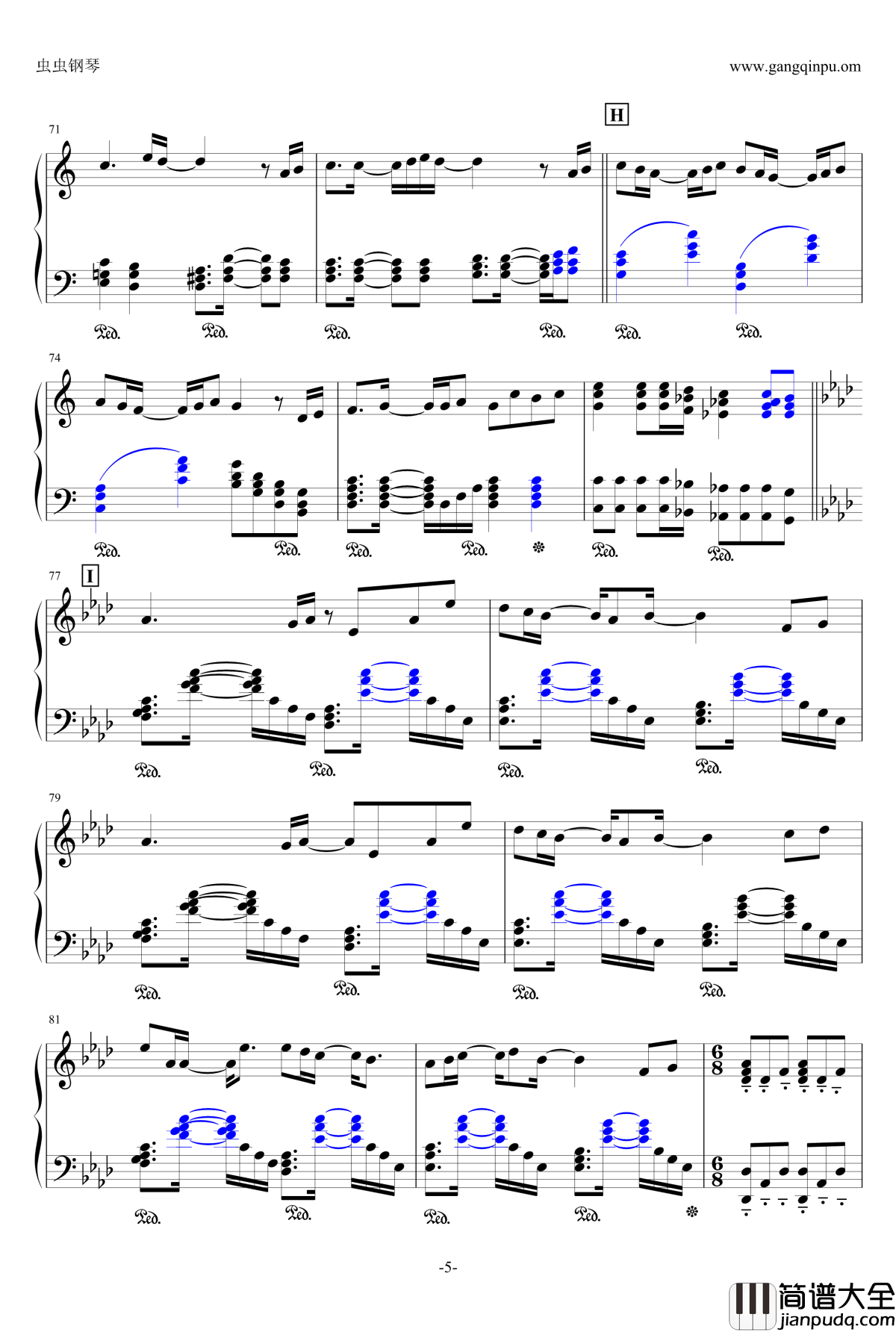 楼雨钢琴谱_樱之雨_初音未来