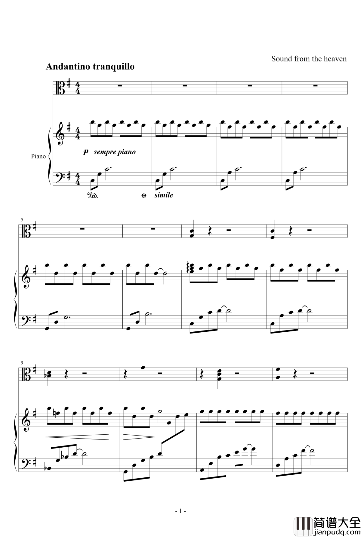 绽放钢琴谱_天籁传声