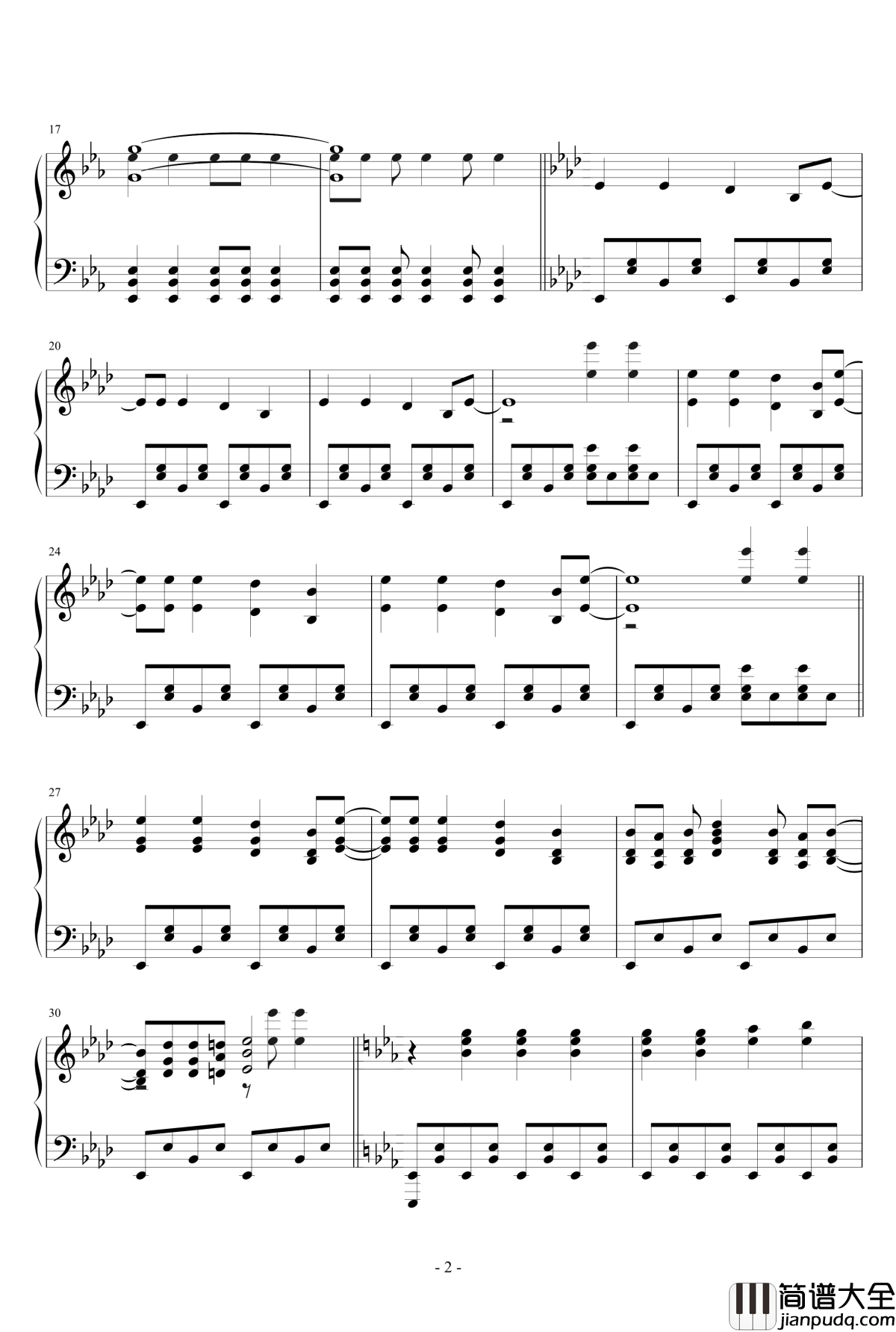 _S.M.L☆钢琴谱_动漫