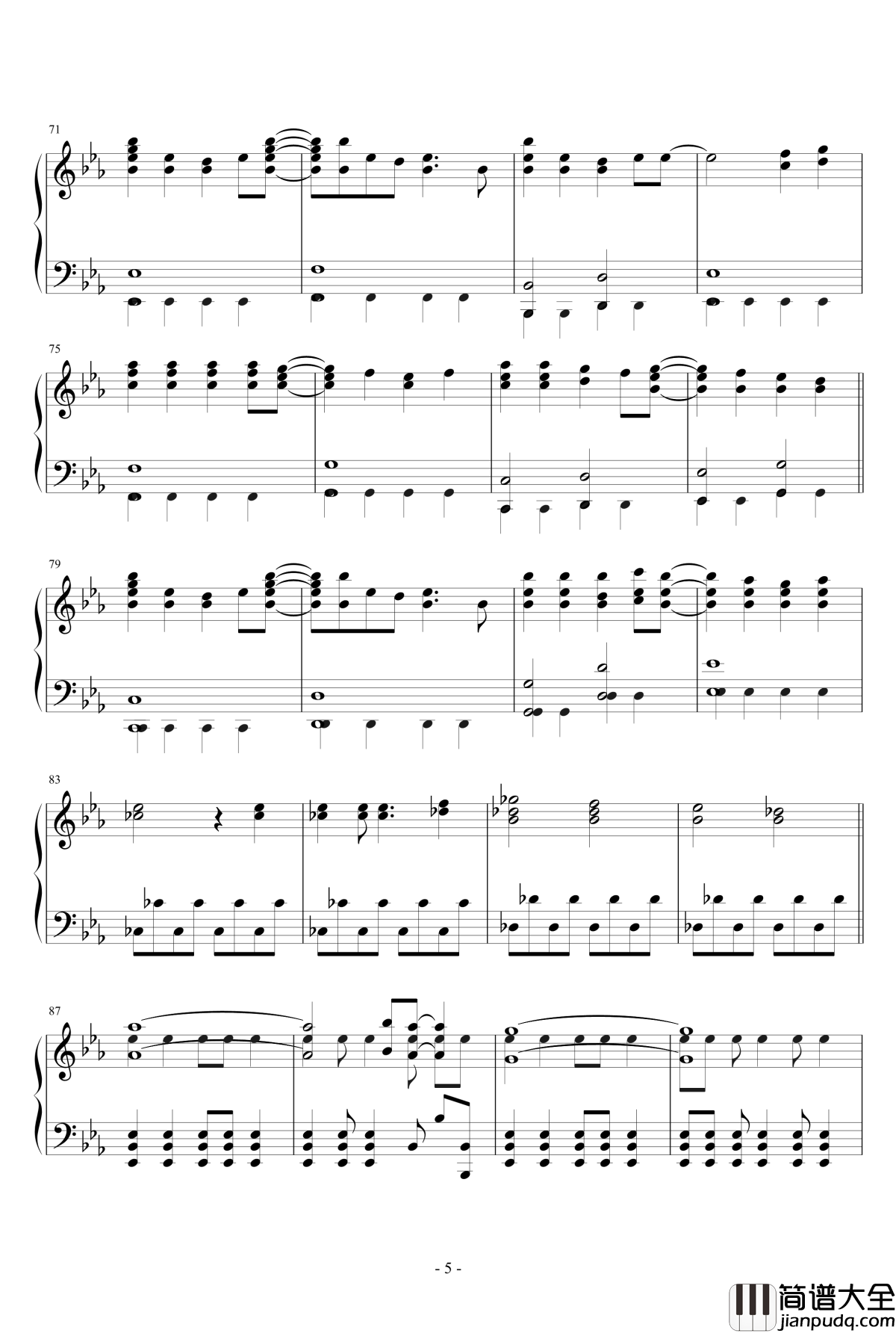 _S.M.L☆钢琴谱_动漫