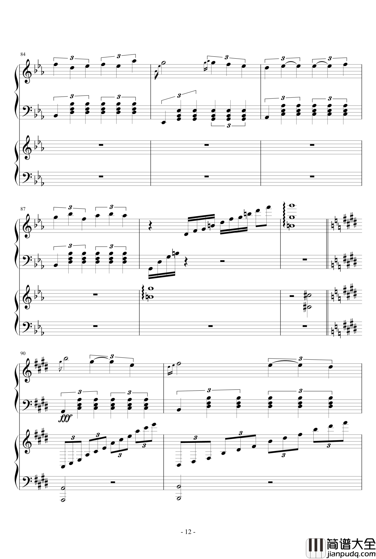 风与秋夜钢琴谱_Ydolem