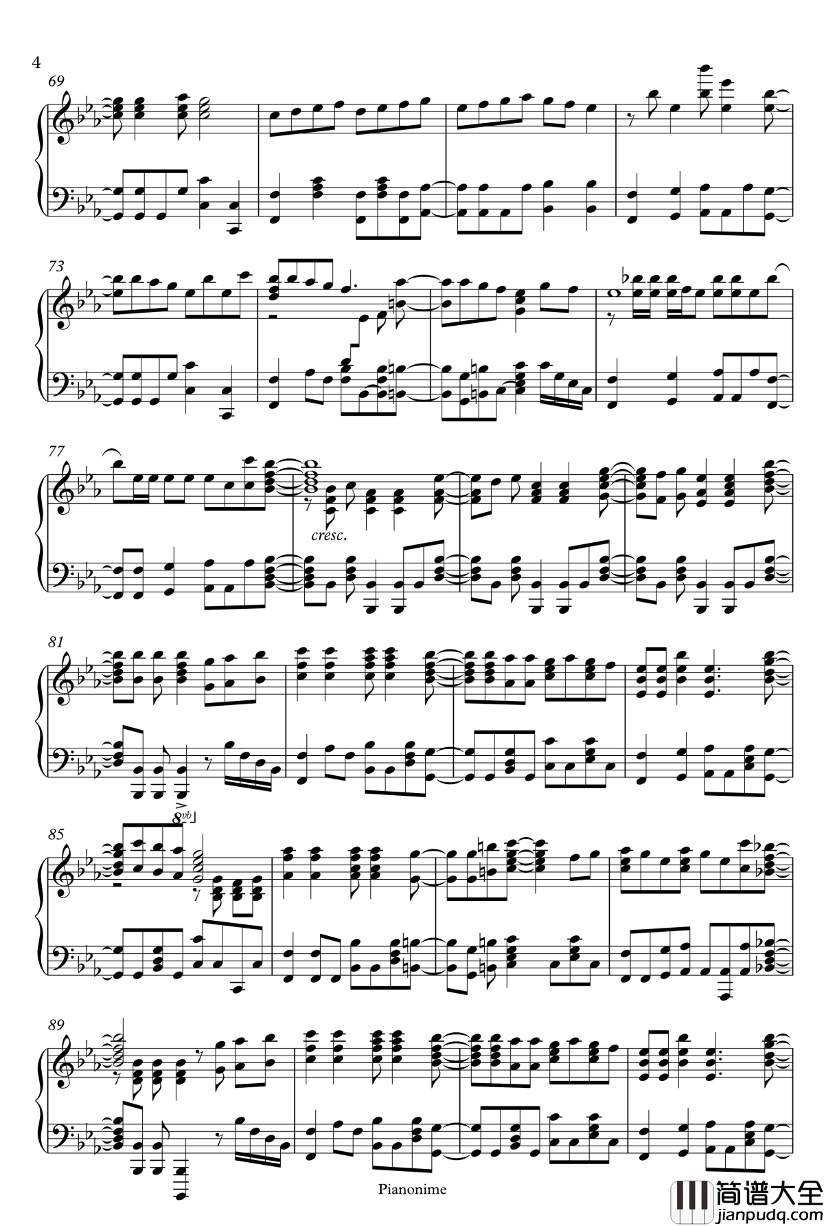 白日梦咖啡店钢琴谱_DayDream_Cafe_Pianonime