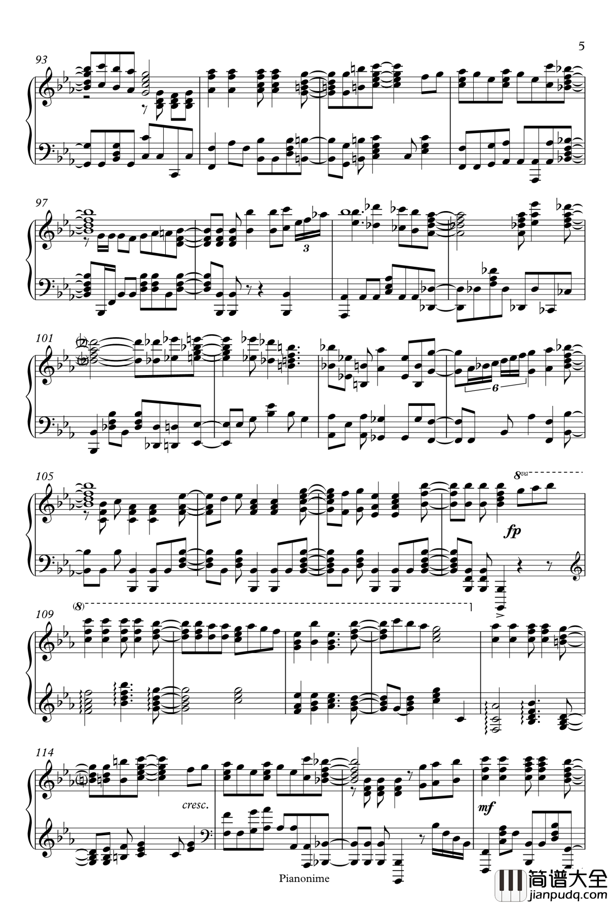 白日梦咖啡店钢琴谱_DayDream_Cafe_Pianonime