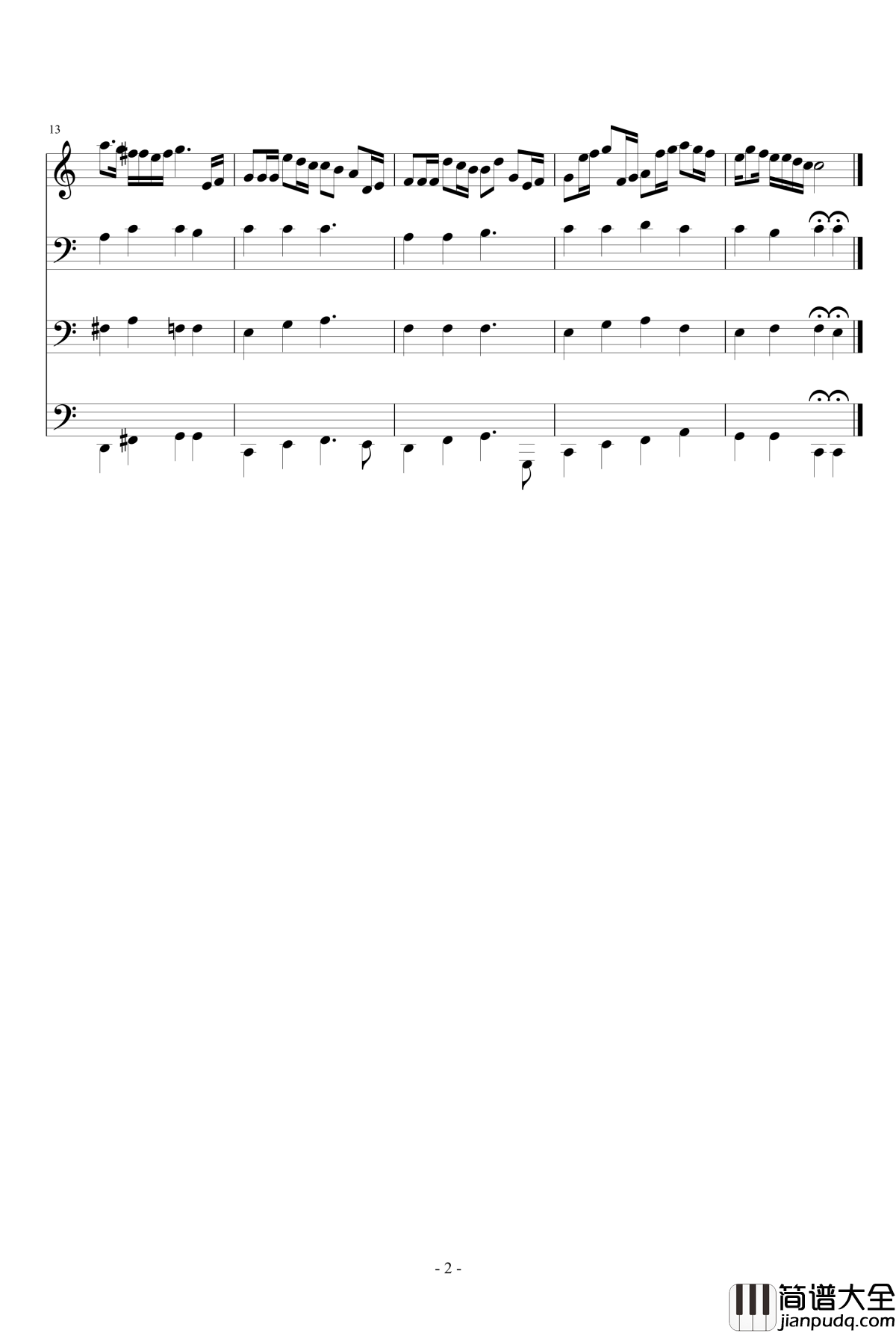 母校之歌钢琴谱_colinlion