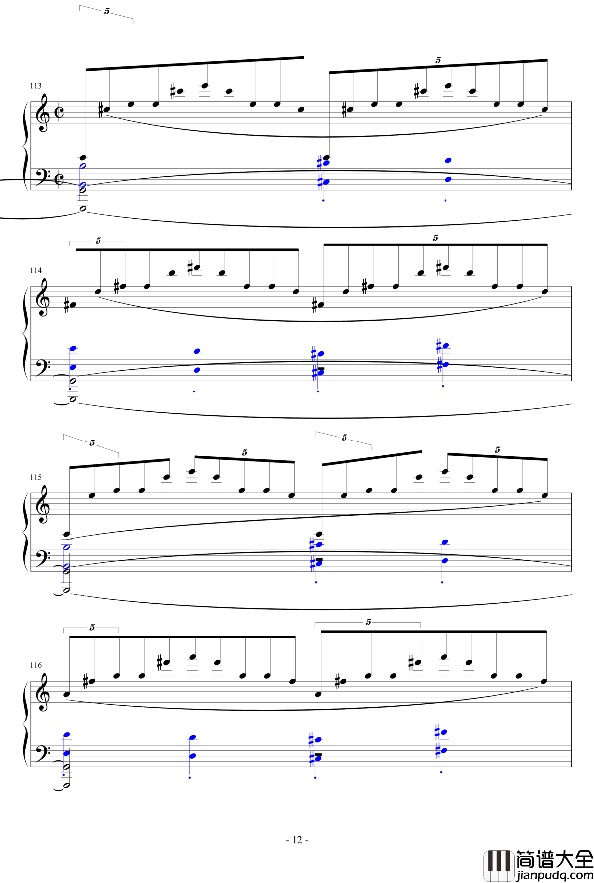 雨中花园钢琴谱_德彪西
