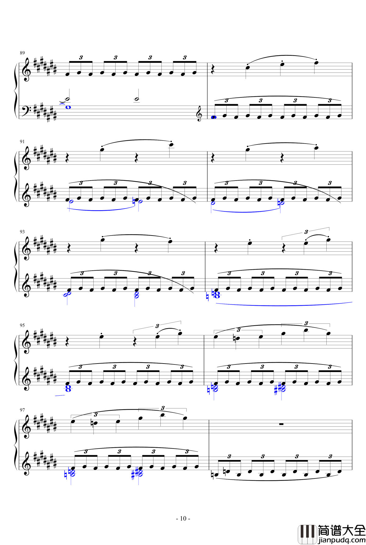 雨中花园钢琴谱_德彪西